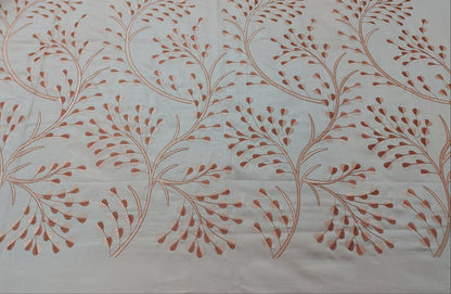 PEACH EMBROIDERED KING COTTON BEDSHEET SET