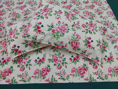 BOTTLE GREEN BORDER KING COTTON BEDSHEET SET