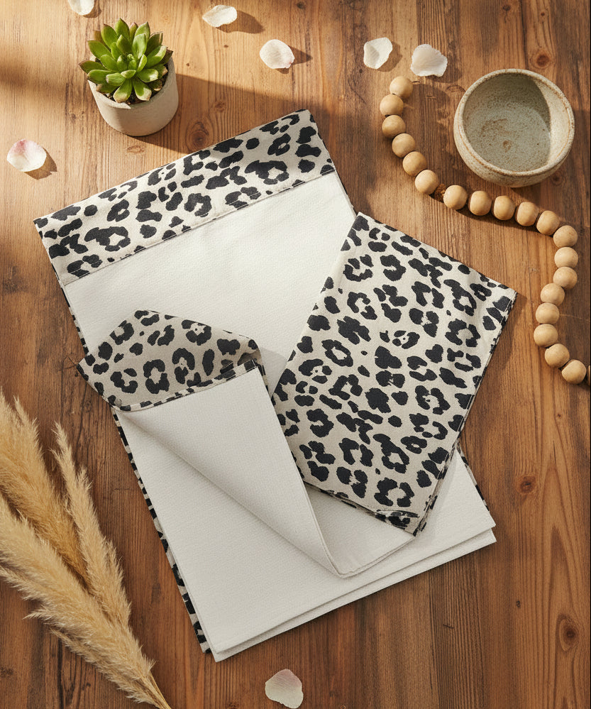 IVORY BORDER KING COTTON BEDSHEET SET