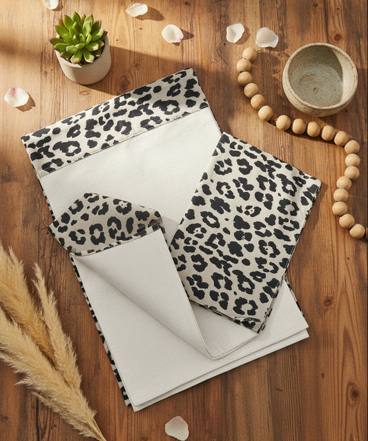 IVORY BORDER KING COTTON BEDSHEET SET