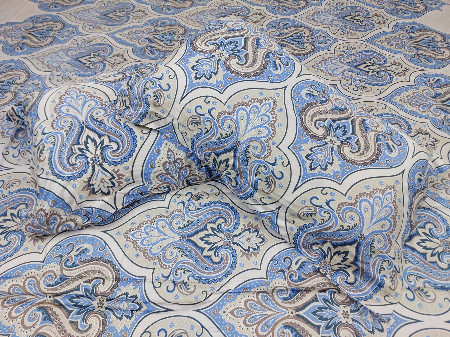 BLUE FLORAL KING BAMBOO BEDSHEET SET