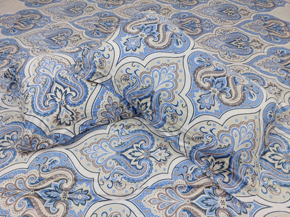 BLUE FLORAL KING BAMBOO BEDSHEET SET