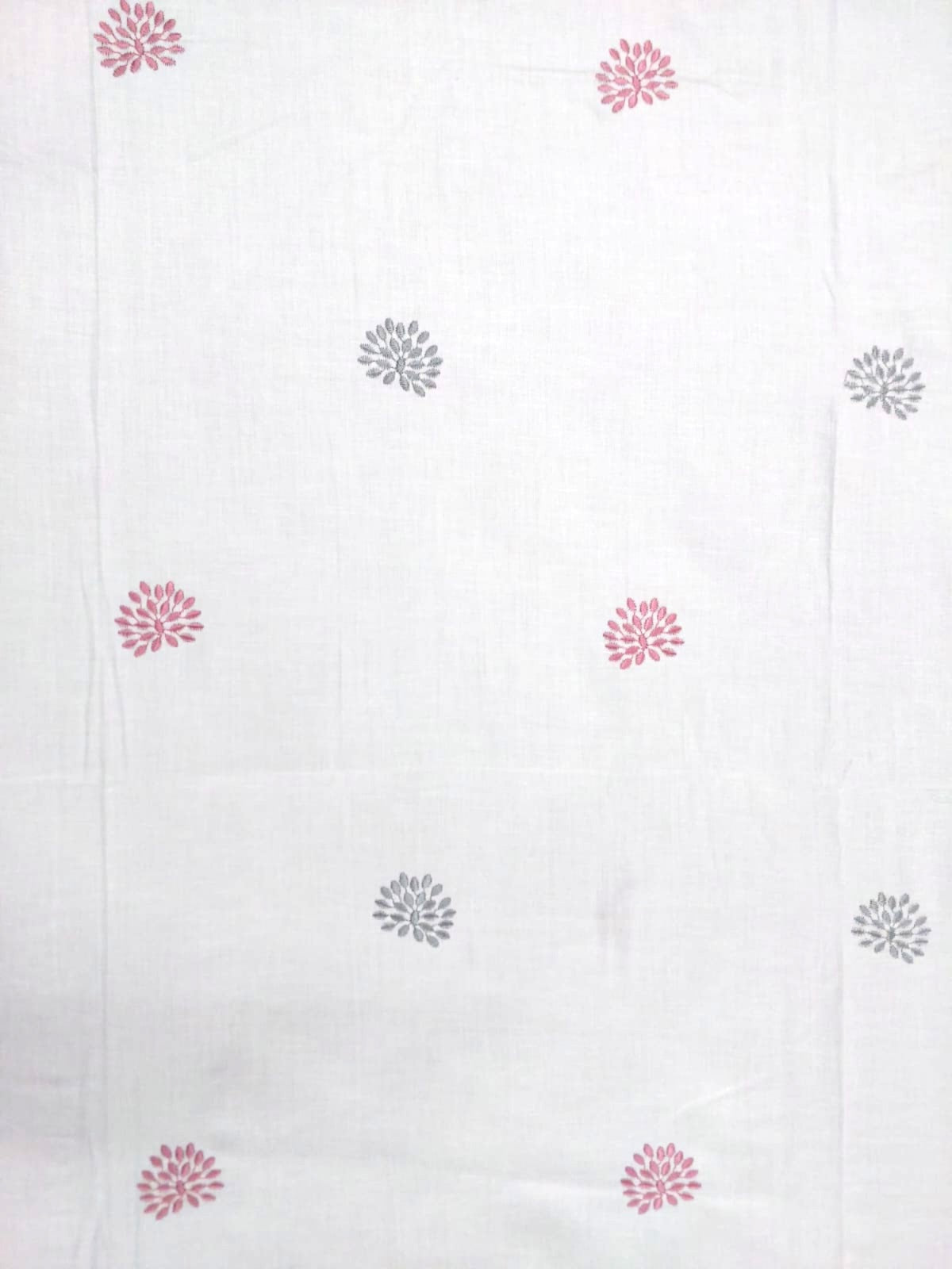 WHITE PERCALE COTTON EMBROIDERY KING BEDSHEET