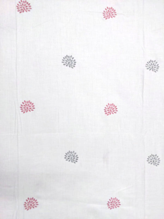WHITE PERCALE COTTON EMBROIDERY KING BEDSHEET