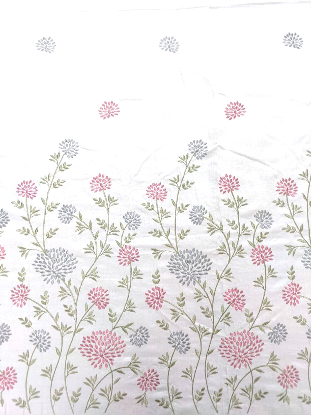 WHITE PERCALE COTTON EMBROIDERY KING BEDSHEET