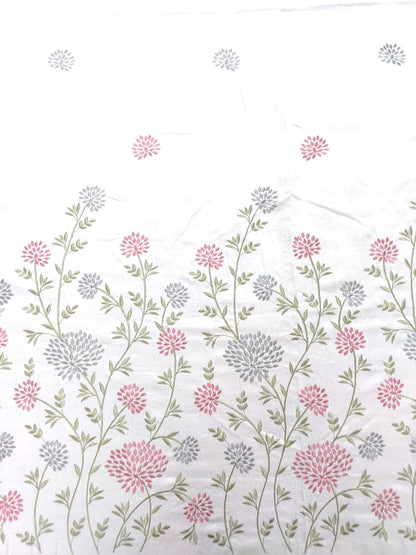 WHITE PERCALE COTTON EMBROIDERY KING BEDSHEET
