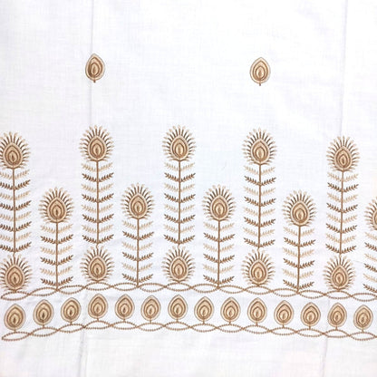 CREAM GLACE COTTON EMBROIDERY KING BEDSHEET