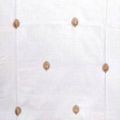 CREAM GLACE COTTON EMBROIDERY KING BEDSHEET
