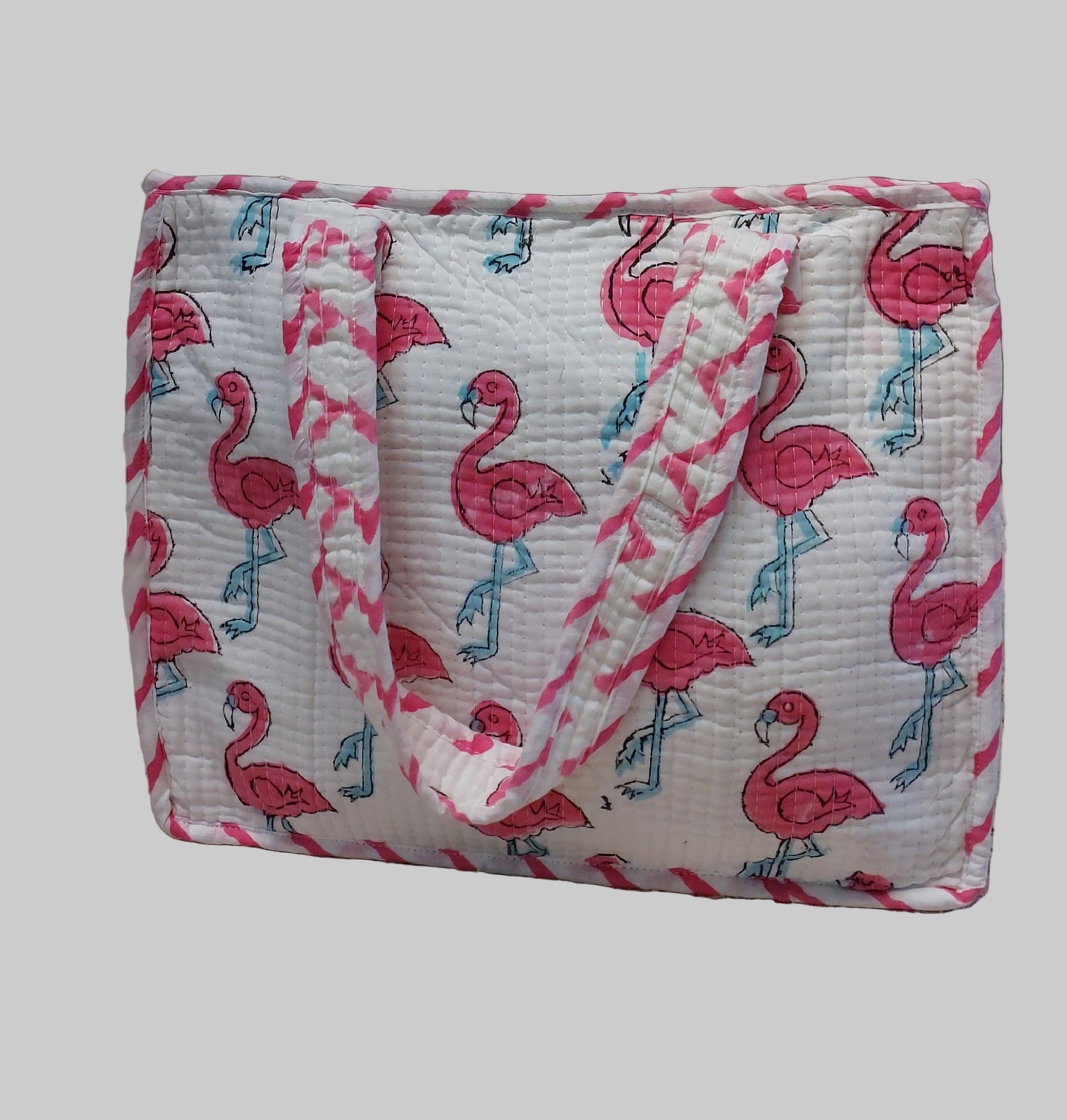 WHITE & PINK SMALL HAND BAG