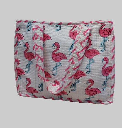 WHITE & PINK SMALL HAND BAG