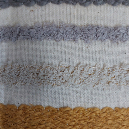 WHITE & GREY STRIPED CUSHION COVERS ( SET OF 2 )