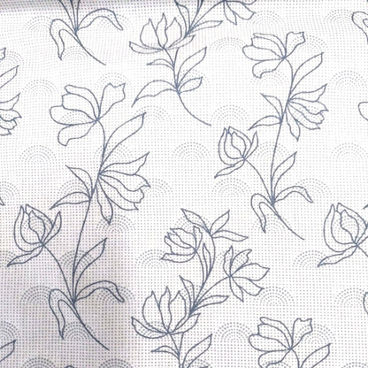 WHITE & GREY FLORAL REVERSIBLE DOHAR
