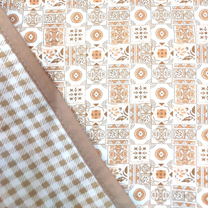 WHITE & BEIGE GEOMETRICAL REVERSIBLE DOHAR