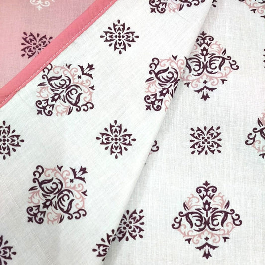 PINK & WHITE FLORAL REVERSIBLE DOHAR