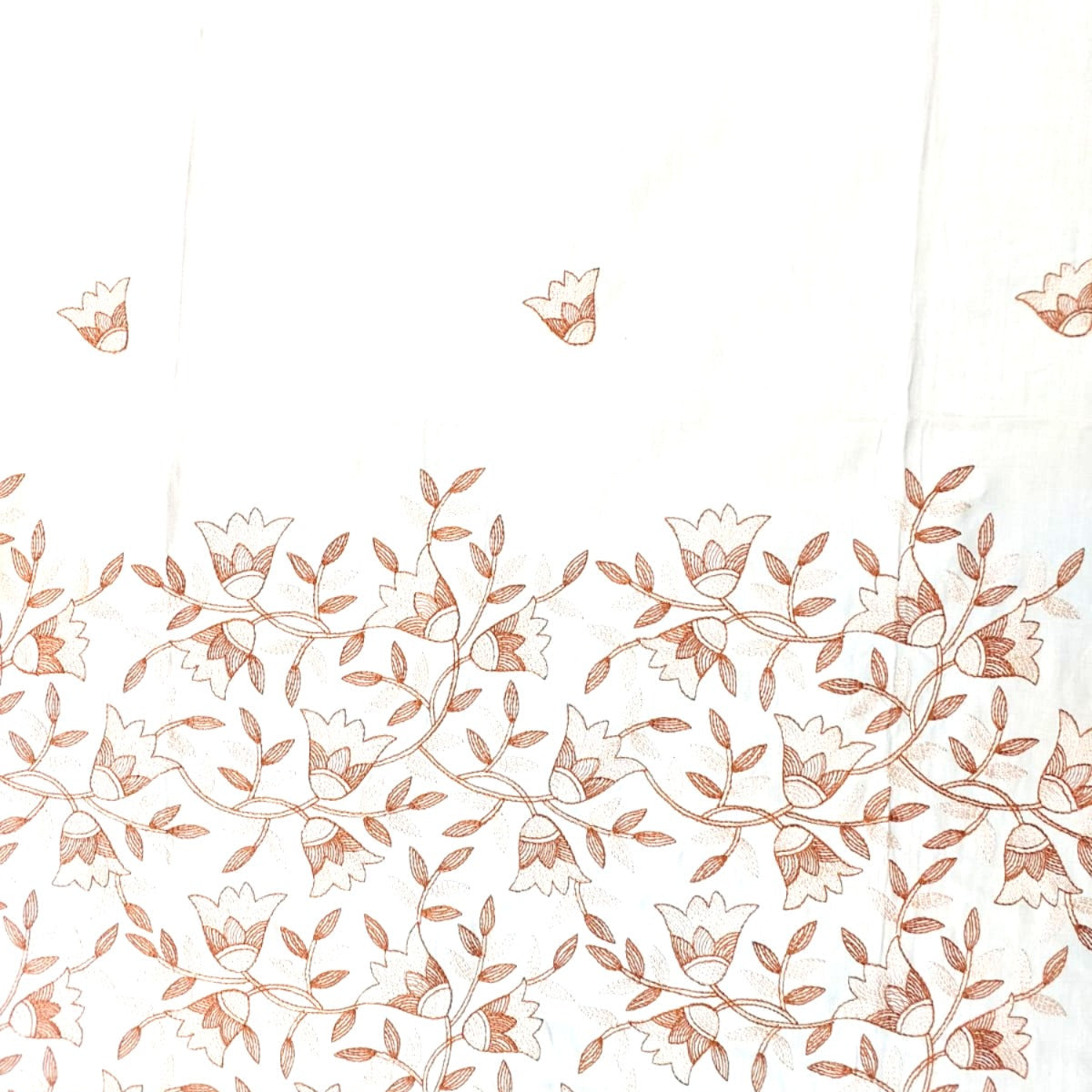 PEACH GLACE COTTON EMBROIDERY KING BEDSHEET