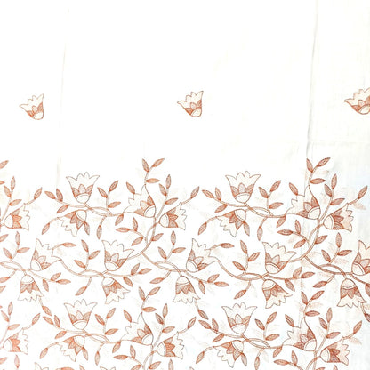PEACH GLACE COTTON EMBROIDERY KING BEDSHEET