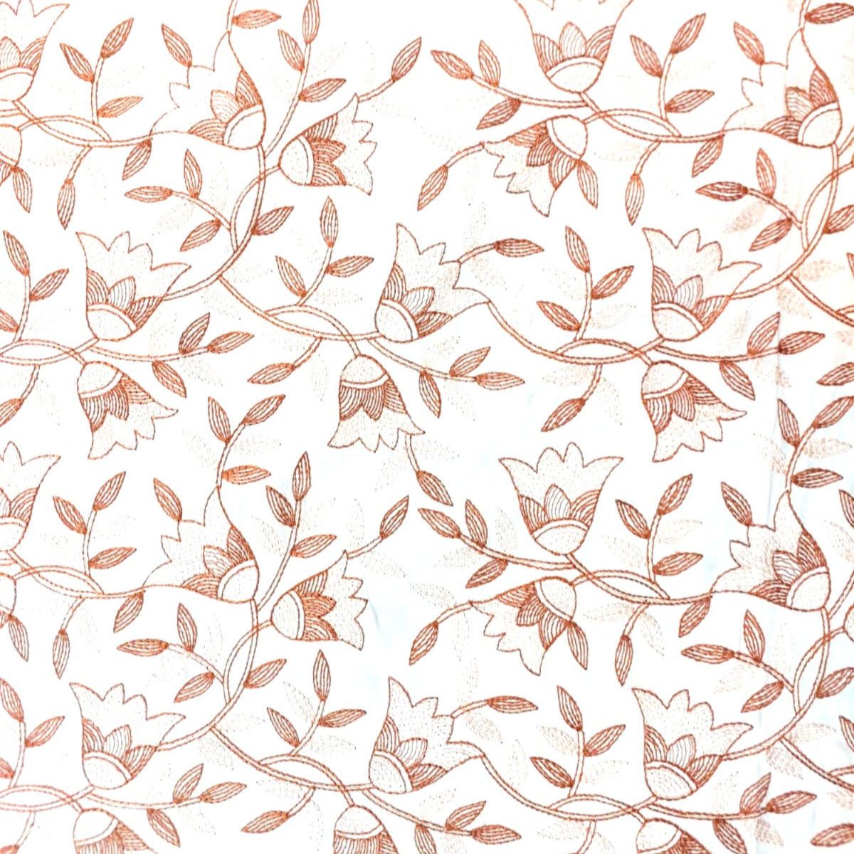 PEACH GLACE COTTON EMBROIDERY KING BEDSHEET