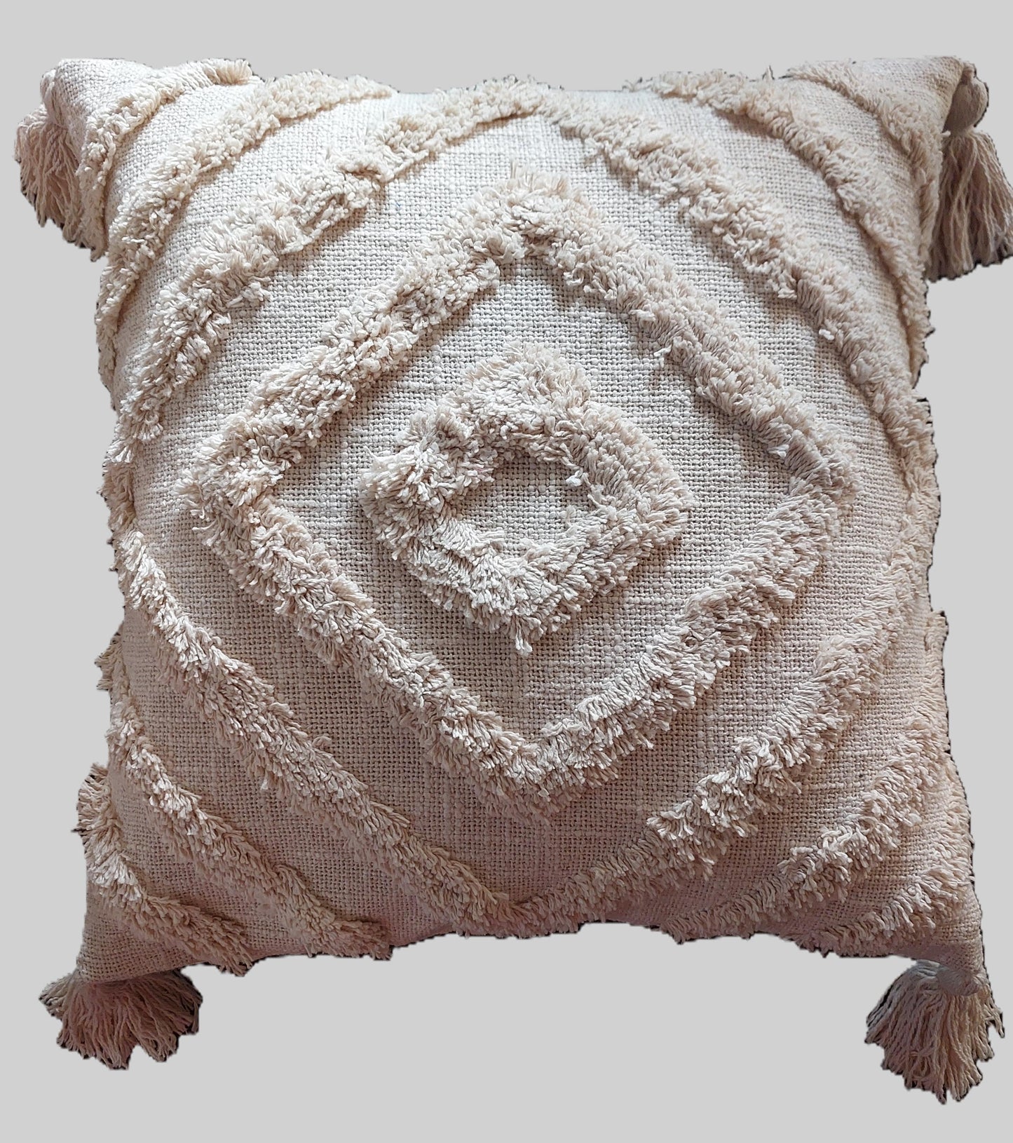 TUFTED OFF WHITE CUSHION COVERS ( SET OF 2 )