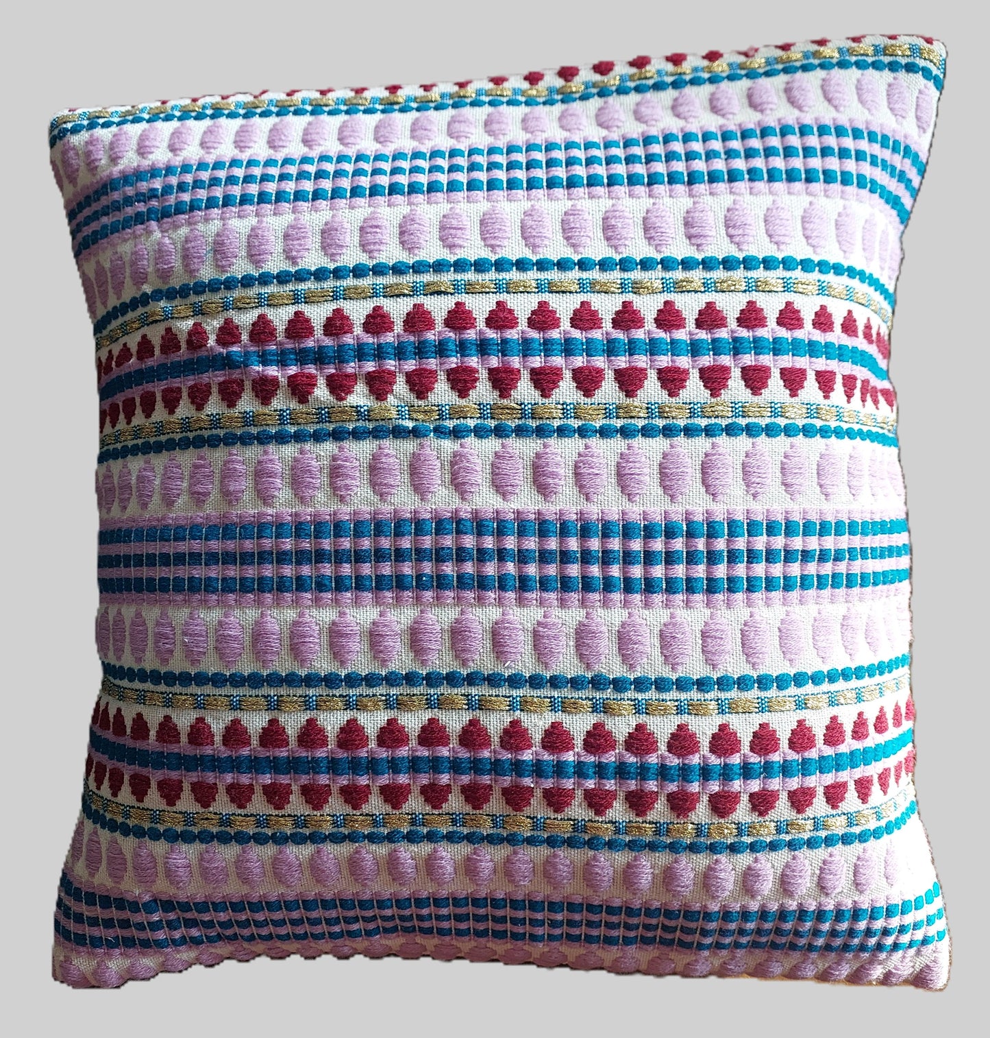 RED & LAVENDER CUSHION COVERS ( SET OF 2 )