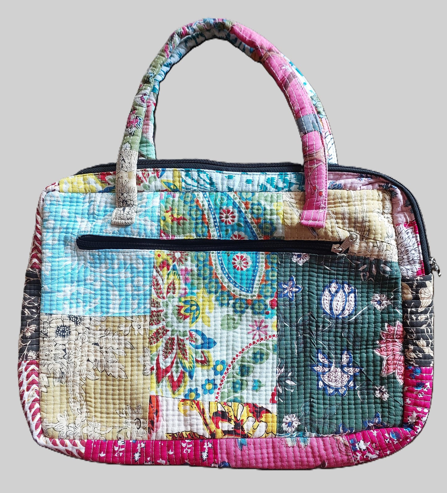 MULTICOLOURED BLOCK PRINTED LAPTOP BAG