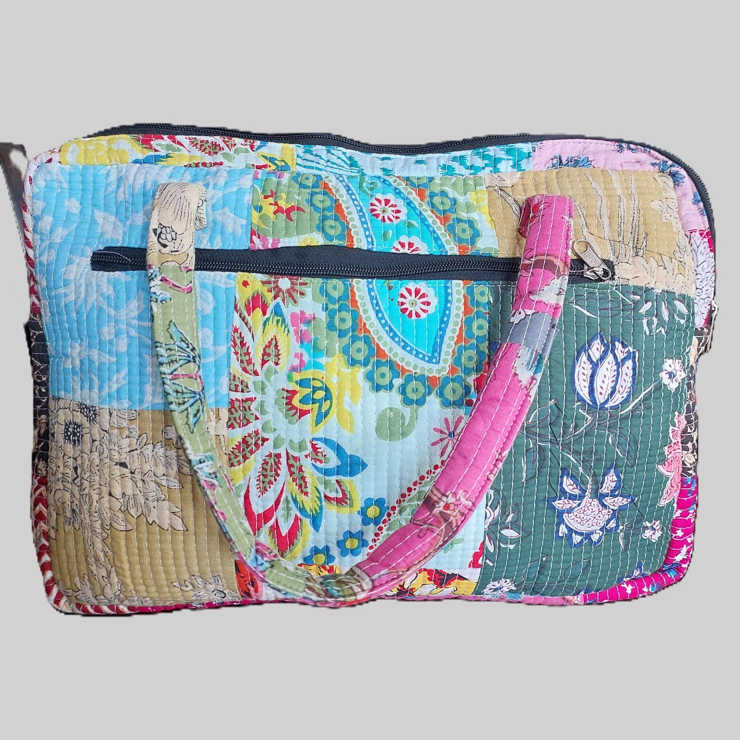 MULTICOLOURED BLOCK PRINTED LAPTOP BAG