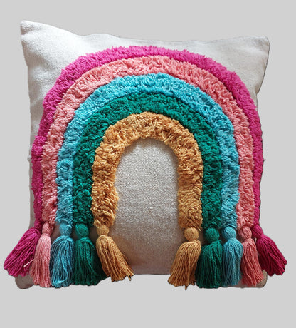TUFTED COLOURFUL CUSHION COVERS ( SET OF 2 )