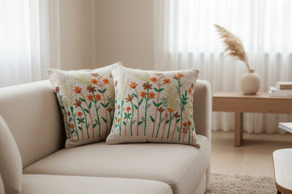 EMBROIDERED - FLORAL CUSHION COVERS ( SET OF 2 )
