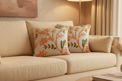 EMBROIDERED - FLORAL CUSHION COVERS ( SET OF 2 )