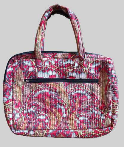 RED & YELLOW BLOCK PRINTED LAPTOP BAG