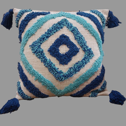 TUFTED BLUE CUSHION COVERS ( SET OF 2 )