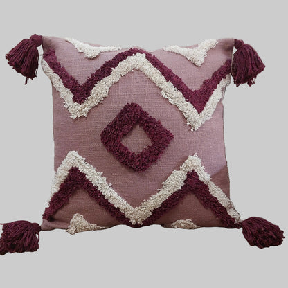 TUFTED BROWN CUSHION COVERS ( SET OF 2 )